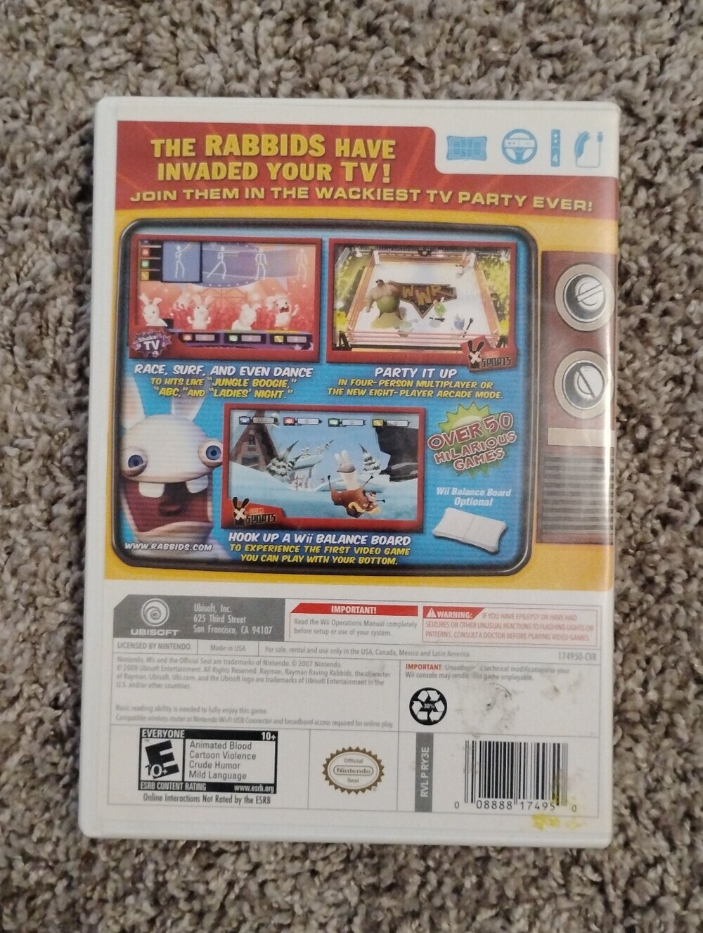 Rayman Raving Rabbids TV Party (Nintendo Wii) - Complete in Box (CIB) - Picture 3 of 3